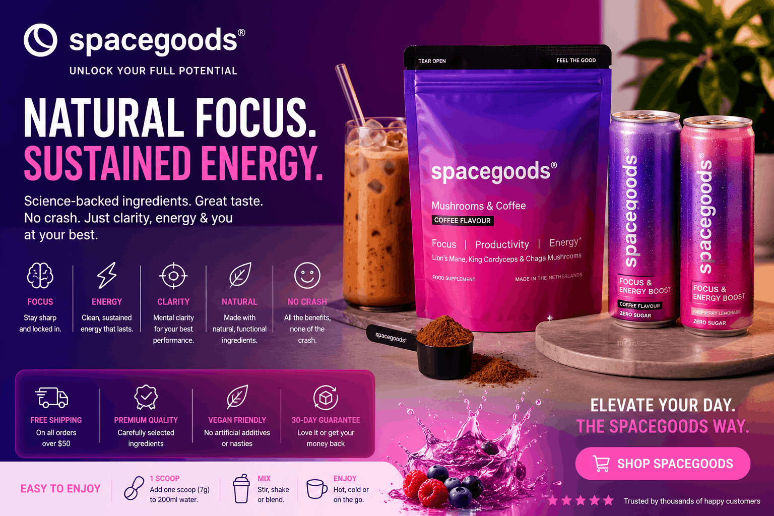 Power Your Mind: The Ultimate Spacegoods Functional Mushroom & Adaptogen Guide